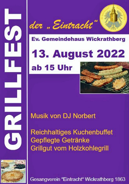 Plakat vom Grillfest der "Eintracht" im Jahr 2022